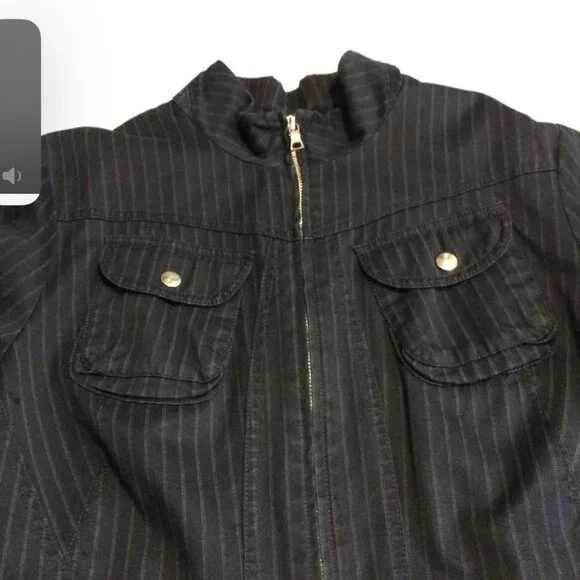 Banana Republic Black Striped Moto Jacket - XL - Picture 2 of 7